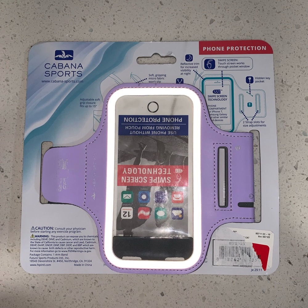 Cabana Sports Purple Seaside 7 Arm Band Phone Protector